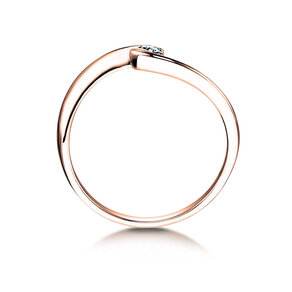 Verlovingsring Twist Petite in 14K roségoud met diamant 0,06ct G/SI