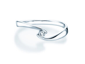 Verlovingsring Twist Petite in 14K witgoud met diamant 0,06ct G/SI