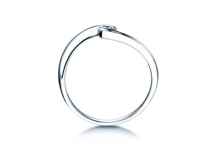 Verlovingsring Twist Petite in 14K witgoud met diamant 0,06ct G/SI