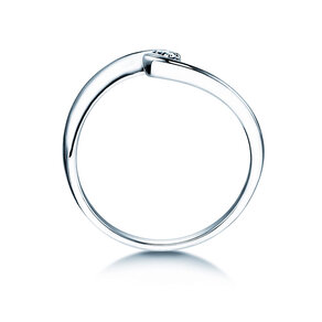 Verlovingsring Twist Petite in 14K witgoud met diamant 0,06ct G/SI