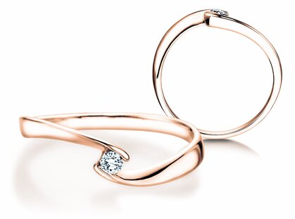 Verlovingsring Twist Petite in 14K roségoud met diamant 0,06ct