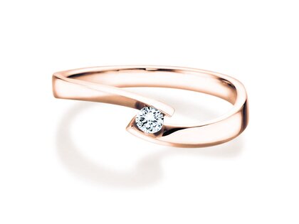 Verlovingsring Twist Petite in 14K roségoud met diamant 0,09ct G/SI