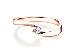 Verlovingsring Twist Petite in 14K roségoud met diamant 0,09ct G/SI