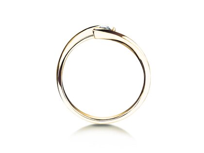 Verlovingsring Twist Petite in 14K geelgoud met diamant 0,09ct G/SI
