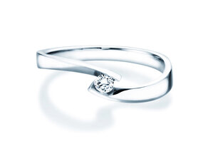 Verlovingsring Twist Petite in 14K witgoud met diamant 0,09ct G/SI