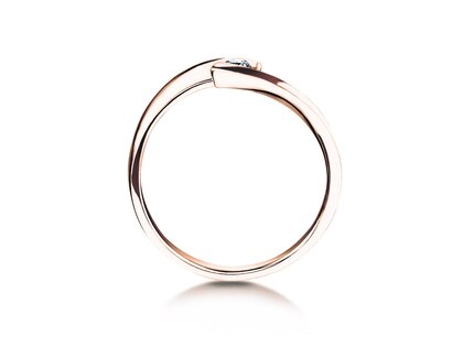 Verlovingsring Twist Petite in 14K roségoud met diamant 0,09ct G/SI