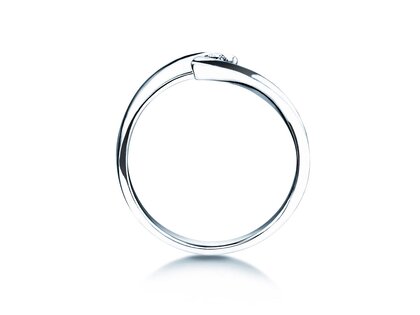 Verlovingsring Twist Petite in 14K witgoud met diamant 0,09ct G/SI