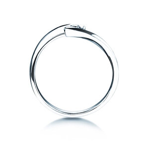 Verlovingsring Twist Petite in 14K witgoud met diamant 0,09ct G/SI