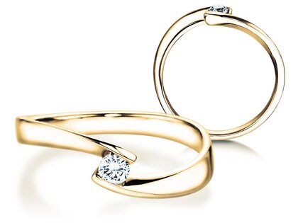 Verlovingsring Twist Petite in geelgoud