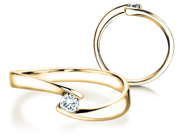 Verlovingsring Twist Petite in geelgoud