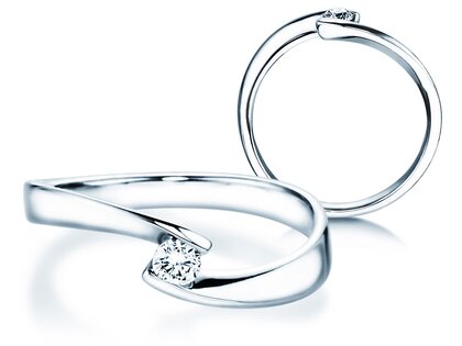 Verlovingsring Twist Petite in witgoud