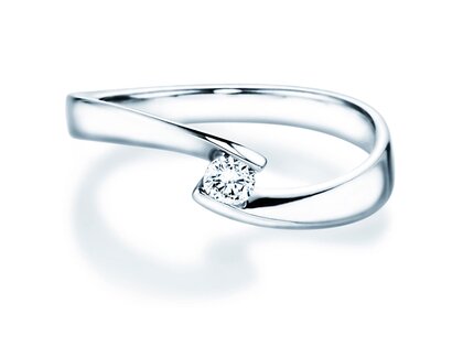 Verlovingsring Twist Petite in witgoud