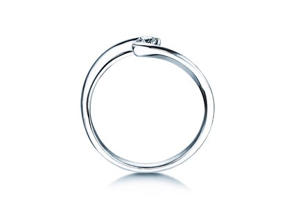 Verlovingsring Twist Petite in witgoud