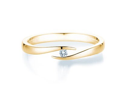 Verlovingsring Twist in 18K geelgoud met diamant 0,03ct H/SI