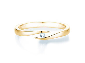 Verlovingsring Twist in 18K geelgoud met diamant 0,03ct H/SI