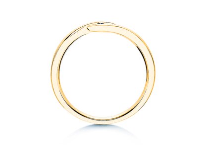 Verlovingsring Twist in 18K geelgoud met diamant 0,03ct H/SI