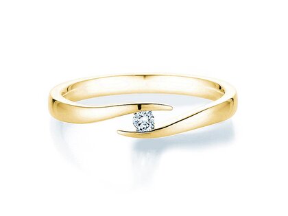 Verlovingsring Twist in 14K geelgoud met diamant 0,05ct G/SI