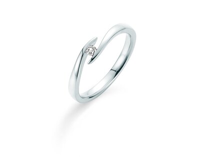 Verlovingsring Twist in platina 950/- met diamant 0,03ct H/SI