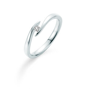 Verlovingsring Twist in platina 950/- met diamant 0,03ct H/SI