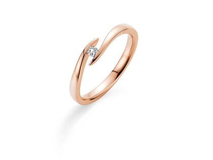 Verlovingsring Twist in 14K roségoud met diamant 0,07ct G/SI
