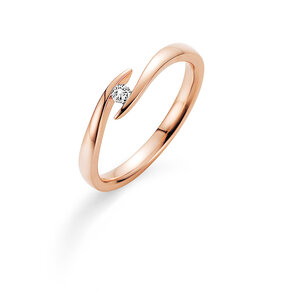 Verlovingsring Twist in 14K roségoud met diamant 0,07ct G/SI