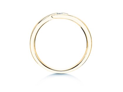 Verlovingsring Twist in 14K geelgoud met diamant 0,07ct H/SI