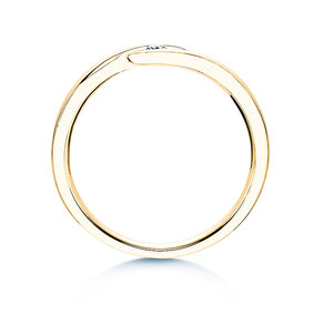 Verlovingsring Twist in 14K geelgoud met diamant 0,07ct H/SI