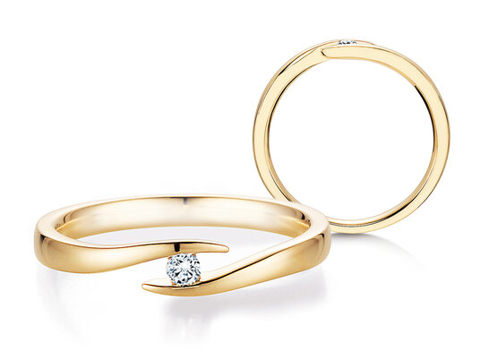 Verlovingsring Twist in zilver 925/- met diamant 0,03ct H/SI