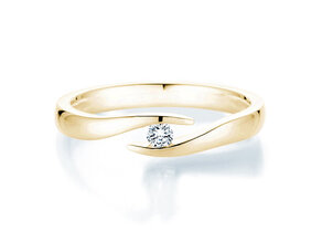Verlovingsring Twist in 14K geelgoud met diamant 0,07ct H/SI