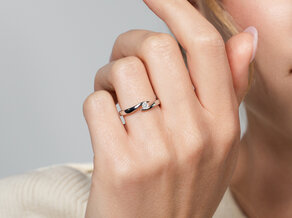 Verlovingsring Twist in zilver 925/- met diamant 0,10ct G/VS