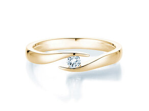 Verlovingsring Twist in 14K geelgoud met diamant 0,15ct G/SI