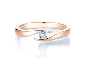 Verlovingsring Twist in 18K roségoud met diamant 0,15ct G/SI