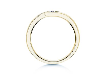 Verlovingsring Twist in 14K geelgoud met diamant 0,15ct G/SI