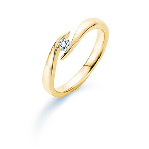 Verlovingsring Twist in 18K geelgoud met diamant 0,10ct H/SI