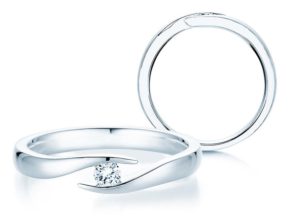 Verlovingsring Twist in zilver 925/- met diamant 0,10ct G/VS
