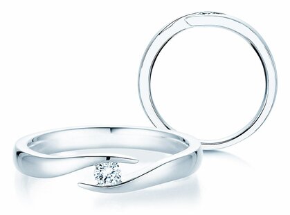 Verlovingsring Twist in platina 950/- met diamant 0,10ct G/SI