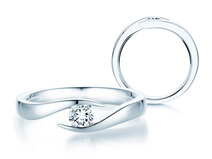 Verlovingsring Twist in platina 950/- met diamant 0,25ct G/SI