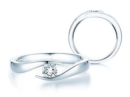 Verlovingsring Twist in 14K witgoud met Lab-grown diamant 0,25ct E/VS