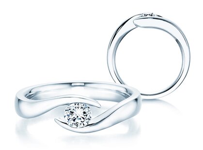 Verlovingsring Twist in platina 950/- met diamant 0,30ct H/SI