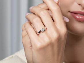 Verlovingsring Twist in 18K roségoud met diamant 0,40ct G/SI