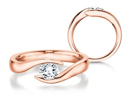 Verlovingsring Twist in 18K roségoud met diamant 0,40ct G/SI