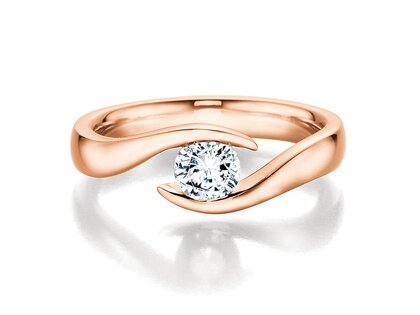 Verlovingsring Twist in 18K roségoud met diamant 0,40ct G/SI