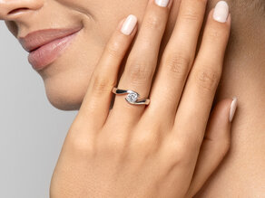 Verlovingsring Twist in platina 950/- met diamant 0,50ct G/SI