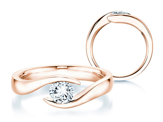 Verlovingsring Twist in 18K roségoud met diamant 0,50ct G/SI