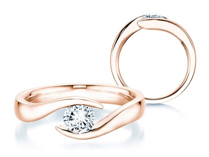 Verlovingsring Twist in 18K roségoud met diamant 0,50ct G/SI