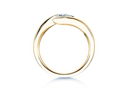 Verlovingsring Twist in 18K geelgoud met diamant 0,50ct H/SI