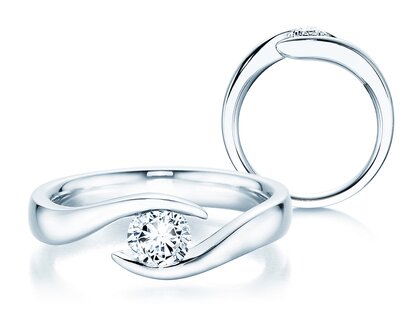Verlovingsring Twist in platina 950/- met Lab-grown diamant 0,50ct E/VS