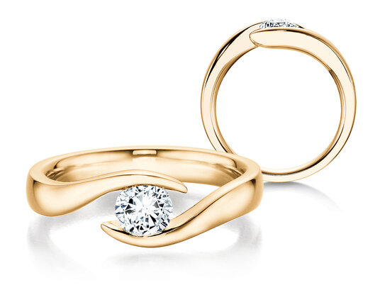 Verlovingsring Twist in 9K witgoud met diamant 0,50ct H/SI