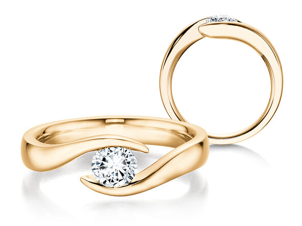 Verlovingsring Twist in 9K geelgoud met diamant 1,00ct H/SI