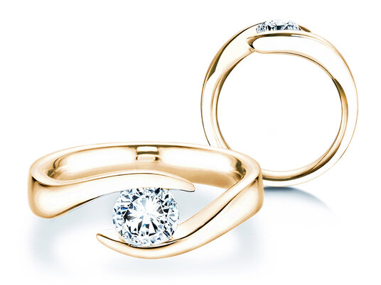 Verlovingsring Twist in 14K geelgoud met diamant 1,00ct H/SI